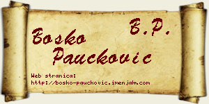Boško Paučković vizit kartica